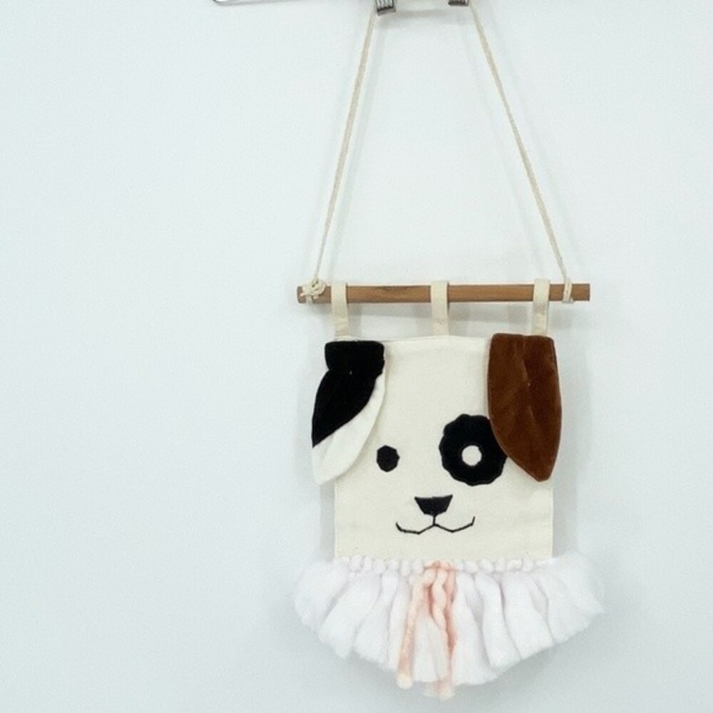DOG Wall Hanging art Textured Animal Natural Room Decor Nursery Kids Room boho